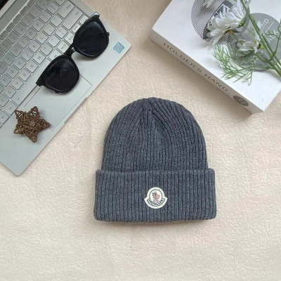 [Add One] Moncler Wool Cashmere Hat Beanies Grey 01