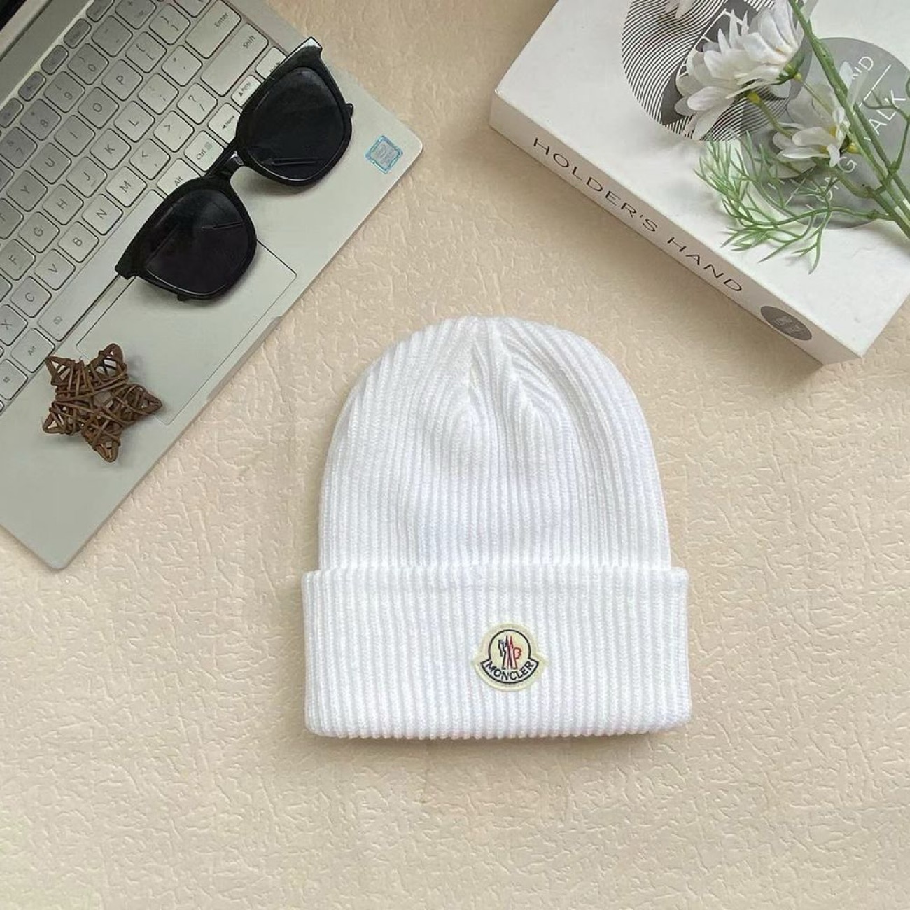 [Add One] Moncler Wool Cashmere Hat Beanies White