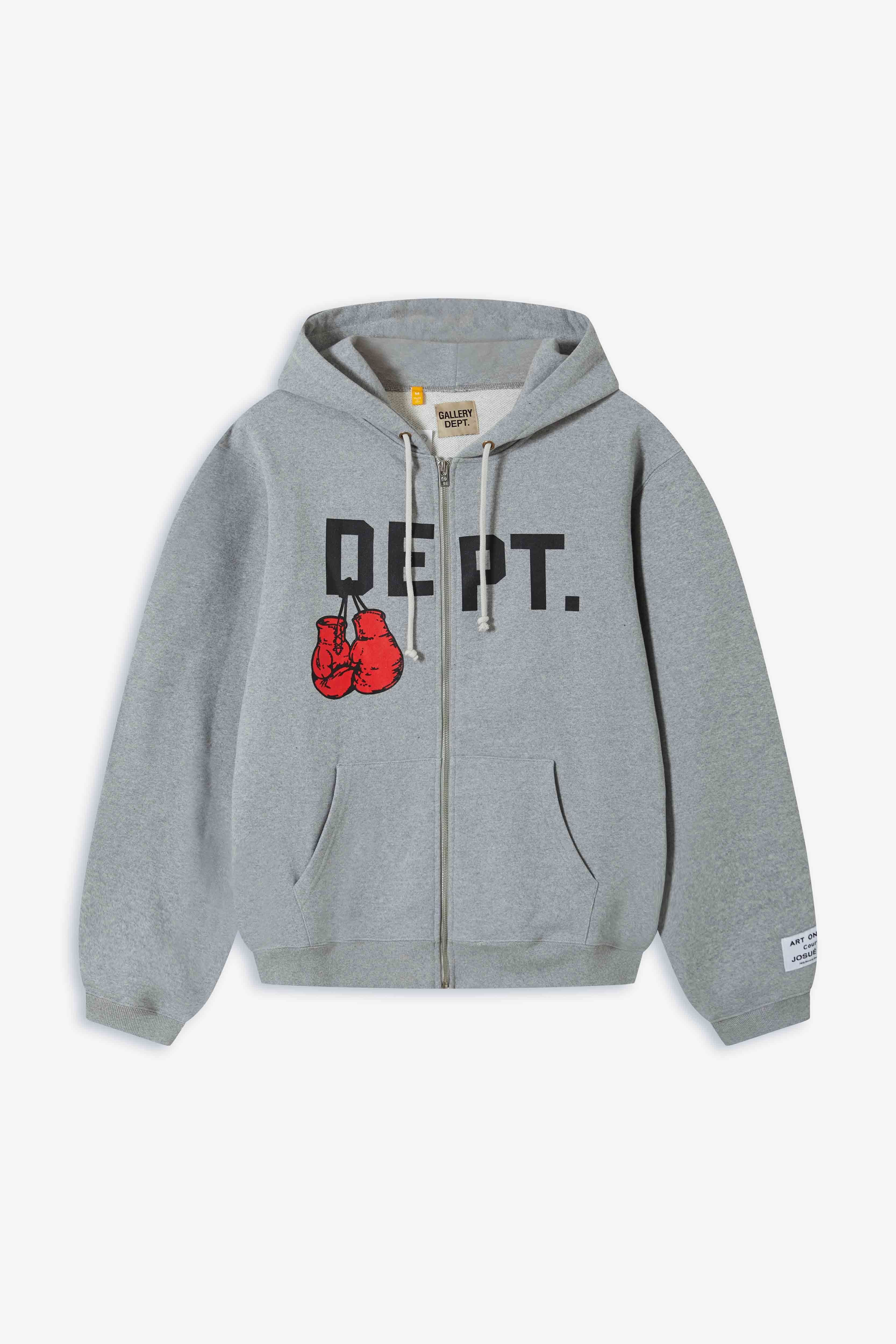 Gallery Dept. Boxing Merch Zip Hoodie Heather Grey