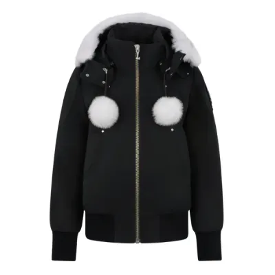 Moose Knuckles Original Debbie Shearling Trim Bomber Jacket Black 01