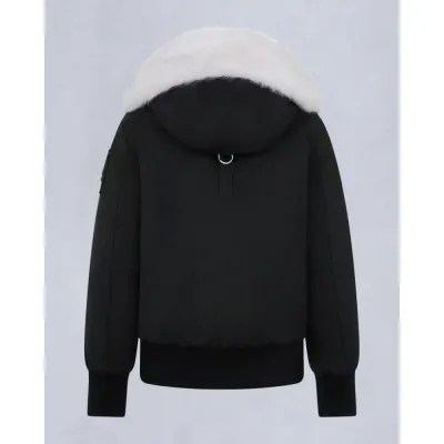 Moose Knuckles Original Debbie Shearling Trim Bomber Jacket Black 02