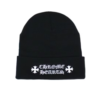 Chrome Hearts Logo Beanie Black 01