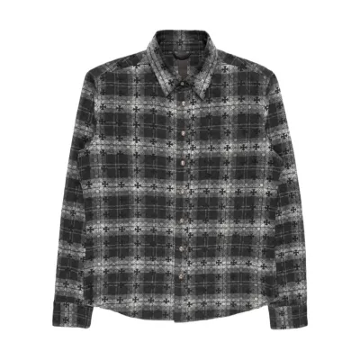 Chrome Hearts Monogram Cross Flannel Black Grey 01