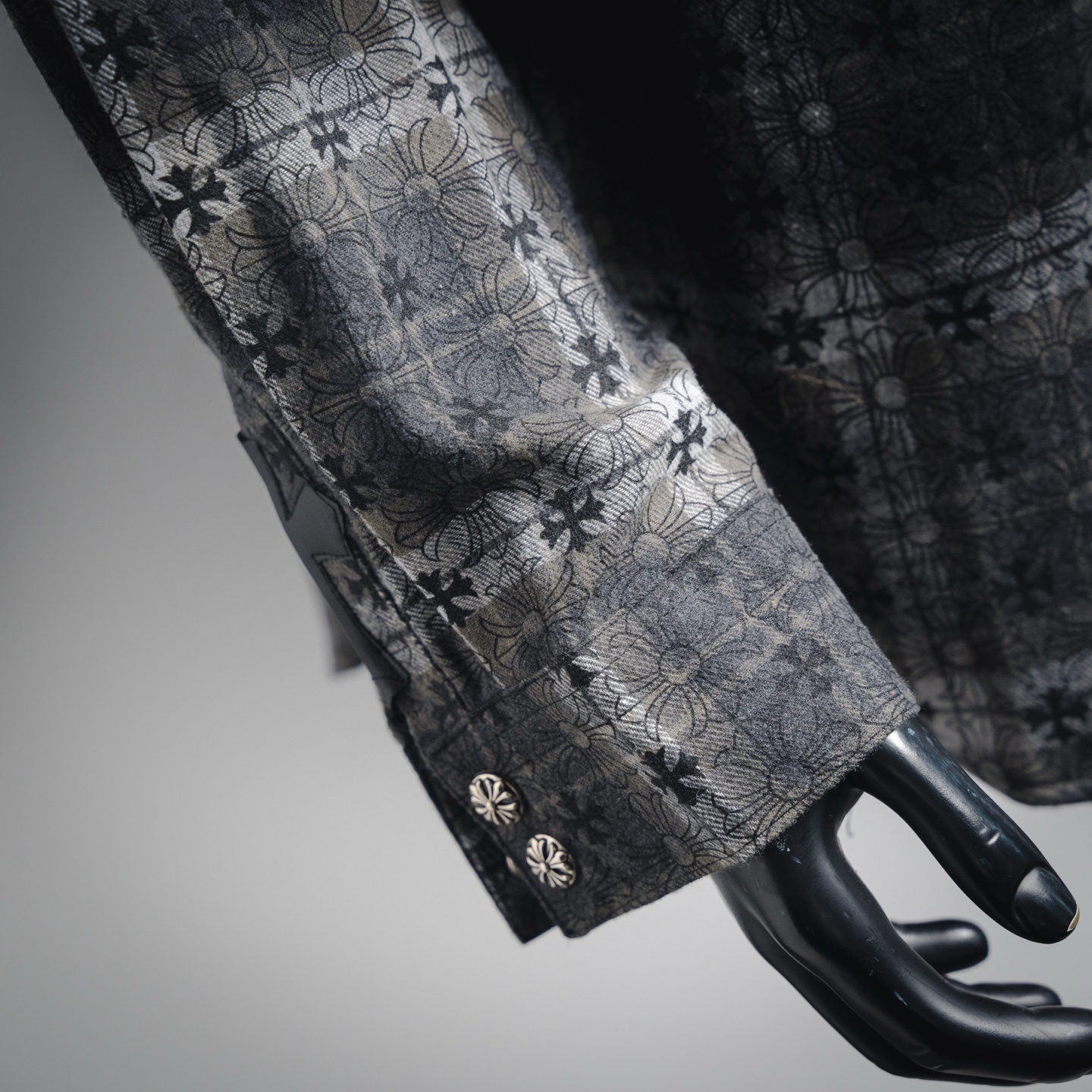 Chrome Hearts Monogram Cross Flannel Black Grey