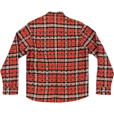 Chrome Hearts Monogram Cross Flannel Red Plaid 02