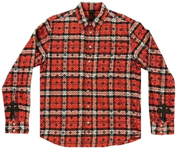 Chrome Hearts Monogram Cross Flannel Red Plaid