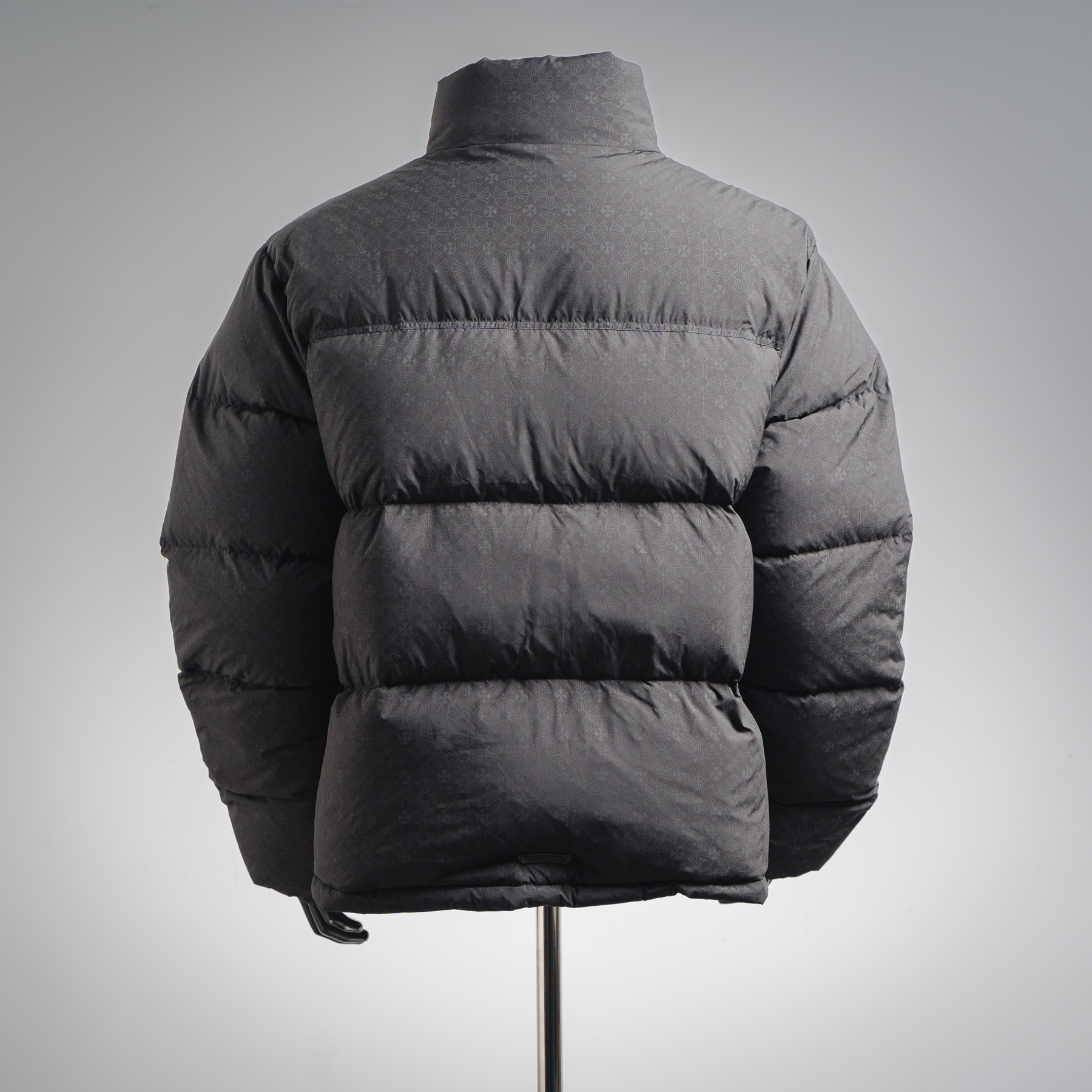 Chrome Hearts Monogram Print Puffer Jacket Black