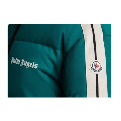 Moncler x Palm Angels Rodman Short Down Jacket Bright Green White 02