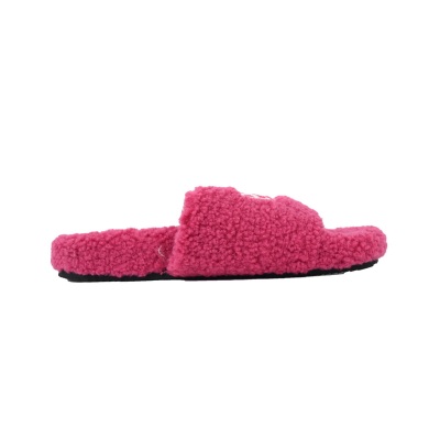 Balenciaga Paris Furry Slide Red Pink 02