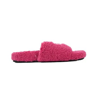 Balenciaga Paris Furry Slide Red Pink 02