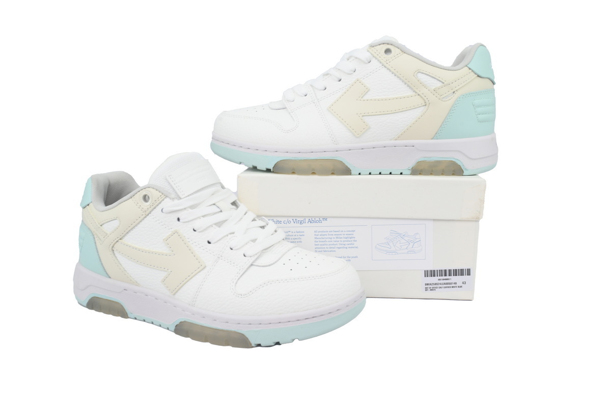 OFF-WHITE Out Of Office OOO Low Tops White Blue OWIA259S 24LEA005 0149