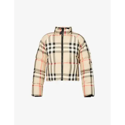 Burberry Vintage Check Cropped Puffer Jacket 01
