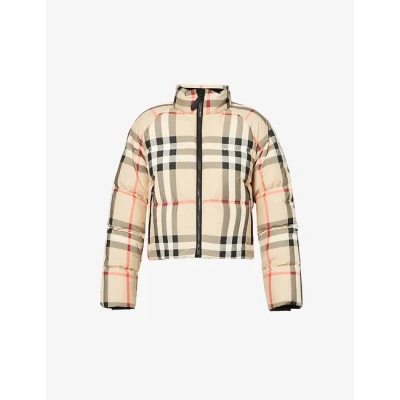Burberry Vintage Check Cropped Puffer Jacket 01