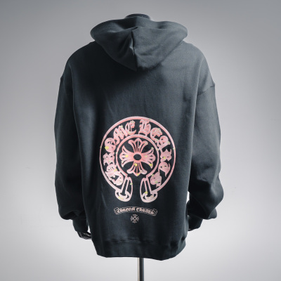 Chrome Hearts Cross Hoodie Black Pink 01