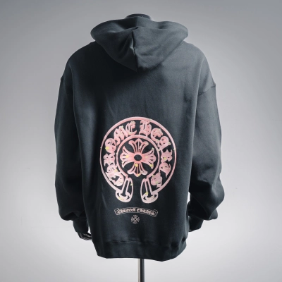 Chrome Hearts Cross Hoodie Black Pink 01