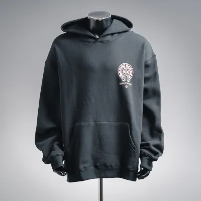 Chrome Hearts Cross Hoodie Black Pink 02