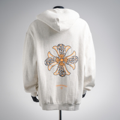 Chrome Hearts Cross Hoodie White  01