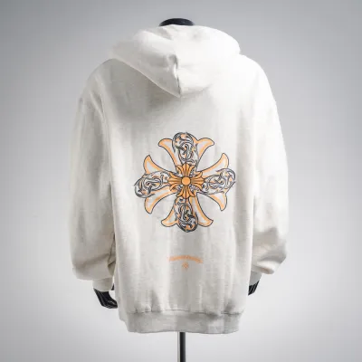 Chrome Hearts Cross Hoodie White  01