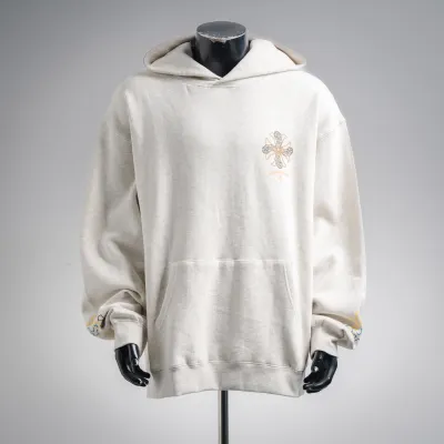 Chrome Hearts Cross Hoodie White  02