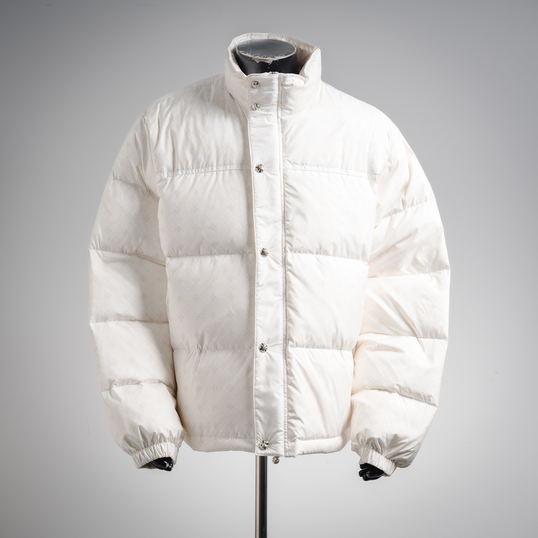Chrome Hearts Monogram Cross Puffer Down Jacket White