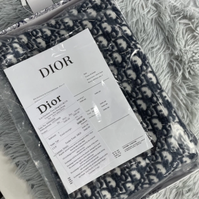 Dior Oblique Logo Print Fringed Scarf  02