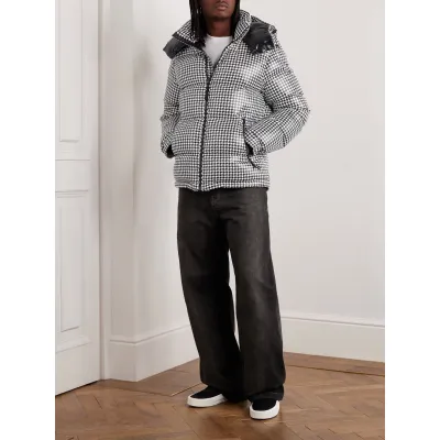Moncler Short Down Jacket Black White 02