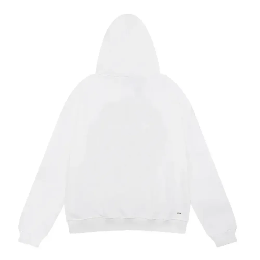 AMIRI Staggered Chrome Logo-Print Hoodie Black and White