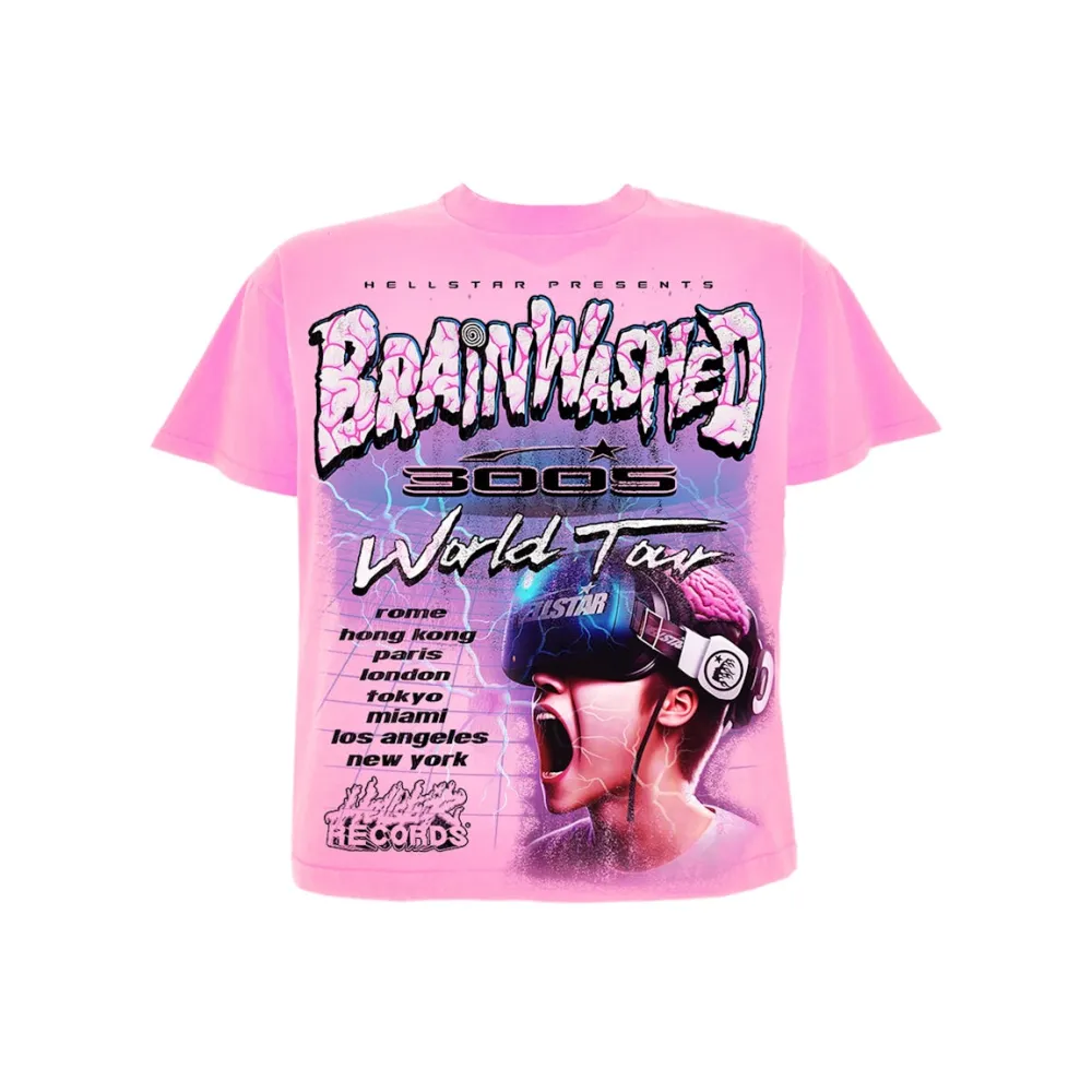 Hellstar Brainwashed World Tour T-Shirt Pink