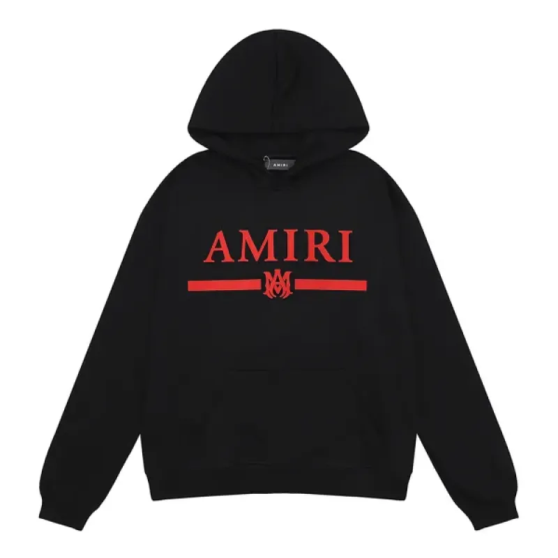 AMIRI Ma Bar Logo Hoodie Hoodie Black and White