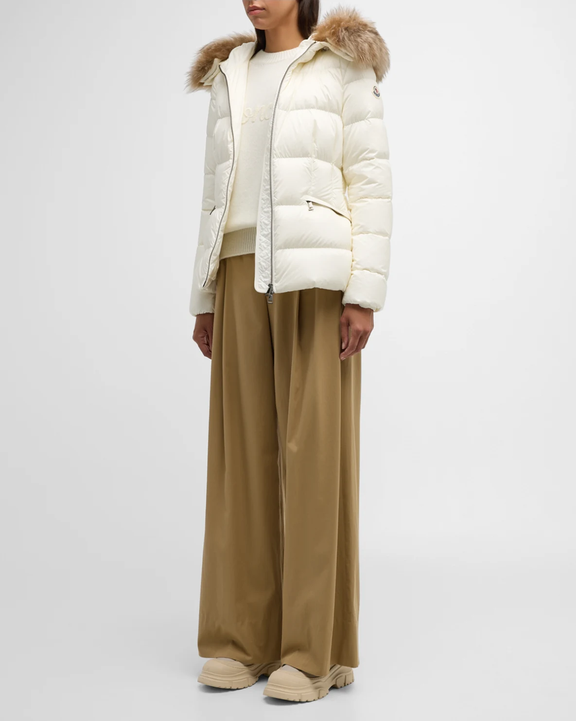 Moncler Shearling-Trim Boed Puffer Jacket