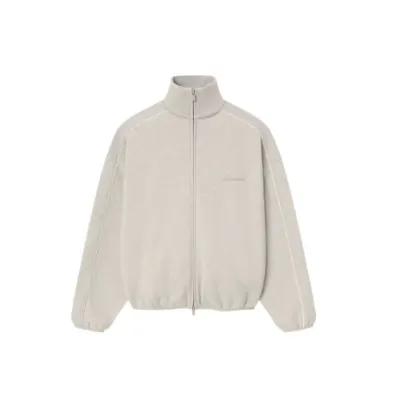 Fear of God Essentials Modern Fleece Piping Track Jacket Cloud White 01