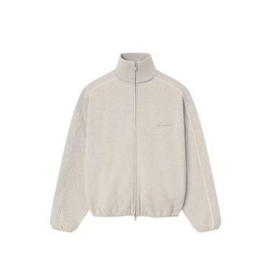Fear of God Essentials Modern Fleece Piping Track Jacket Cloud White 01
