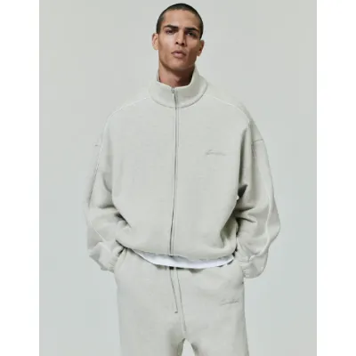 Fear of God Essentials Modern Fleece Piping Track Jacket Cloud White 02