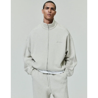 Fear of God Essentials Modern Fleece Piping Track Jacket Cloud White 02