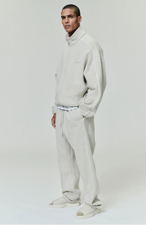 Fear of God Essentials Modern Fleece Piping Track Jacket Cloud White