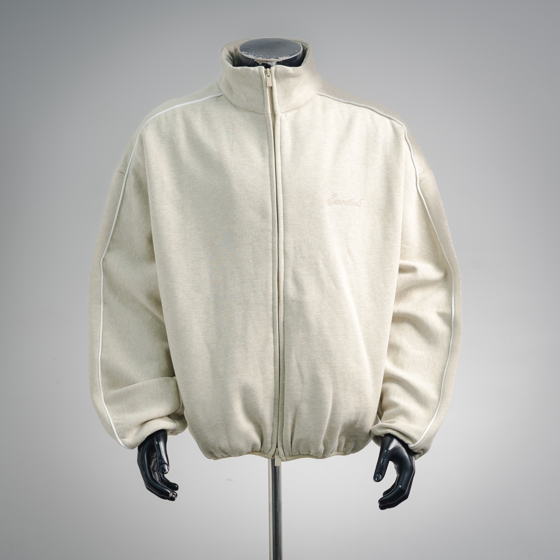 Fear of God Essentials Modern Fleece Piping Track Jacket Cloud White