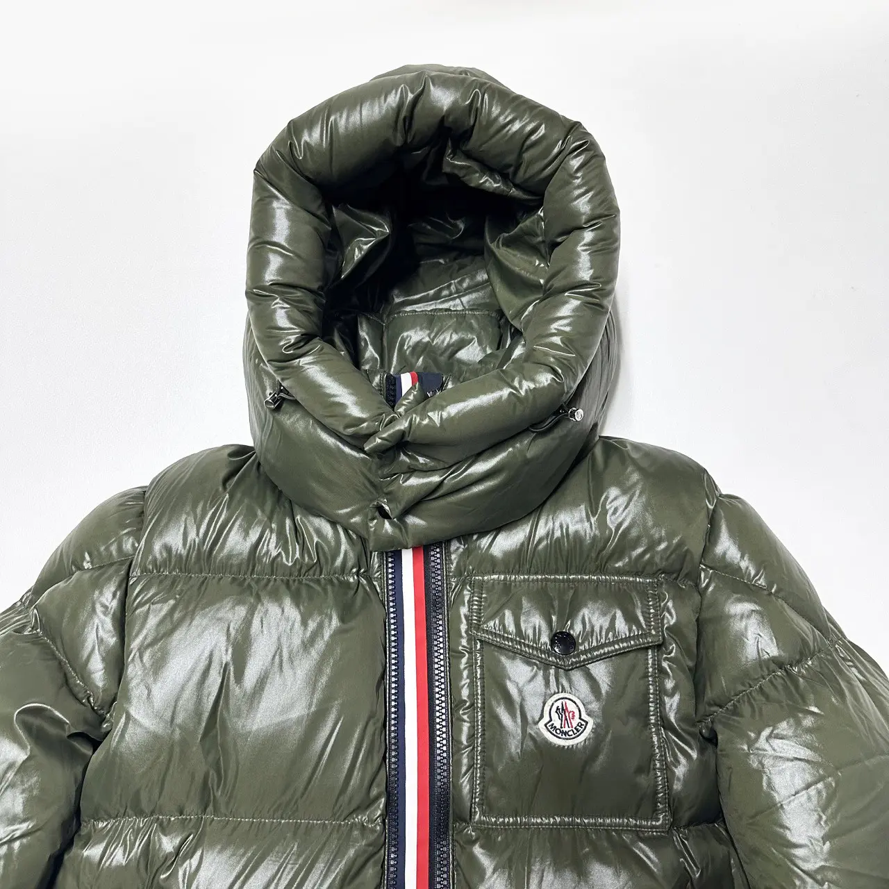 Moncler Hooded Short Down Jacket Green