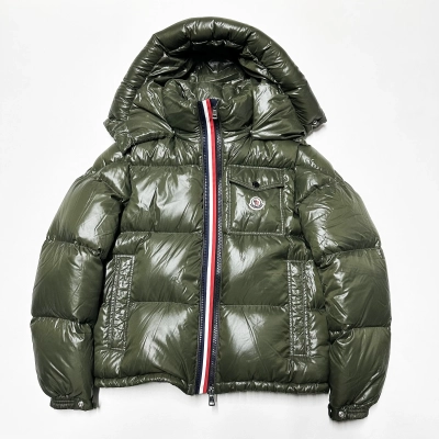 Moncler Hooded Short Down Jacket Green 01