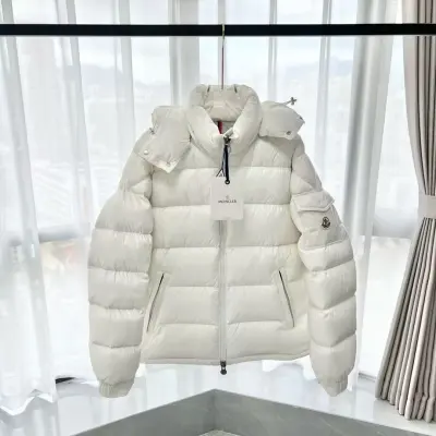 Moncler Hooded Short Down Jacket White 01