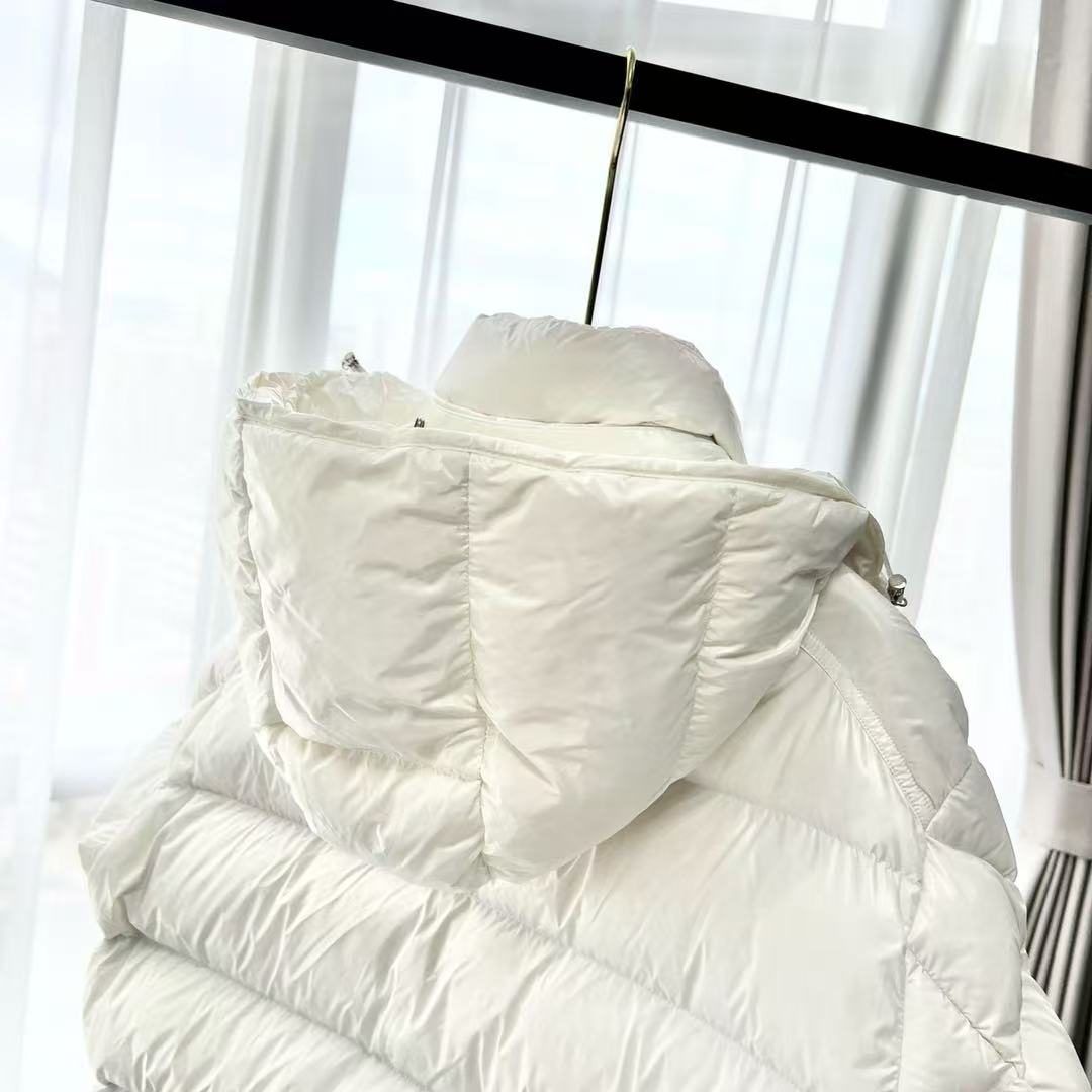 Moncler Hooded Short Down Jacket White