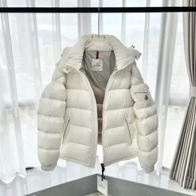 Moncler Hooded Short Down Jacket White 02
