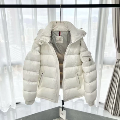 Moncler Hooded Short Down Jacket White 02
