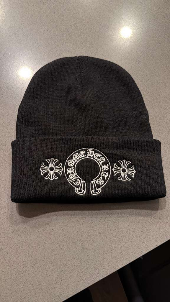 Chrome Hearts Horseshoe Skull Cap Beanie Black