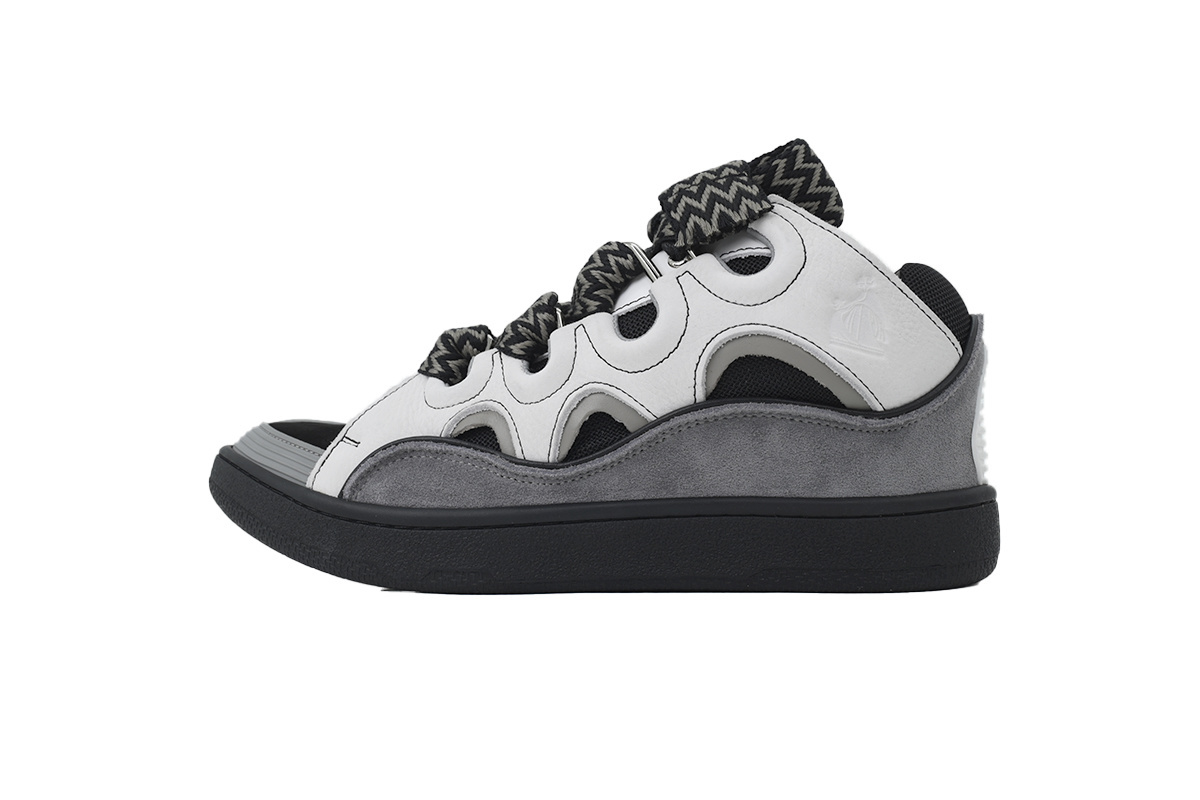 Lanvin Leather Curb White Anthracite