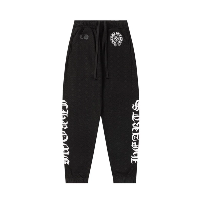 Chrome Hearts Horse Shoe Logo Sweatpants Black  01