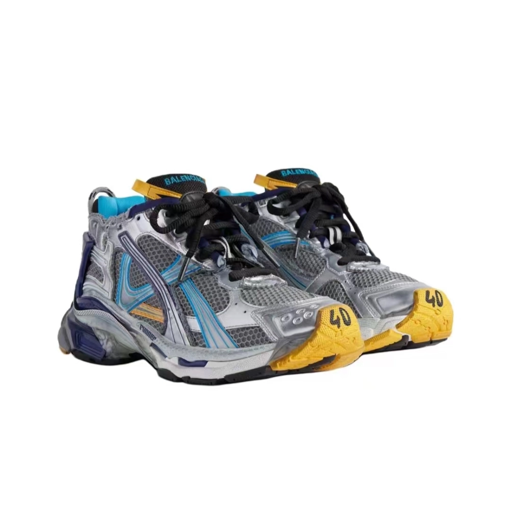 Balenciaga Runner Grey Blue Orange Aqua 772774 W3RMU 1474