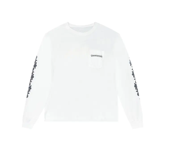 Chrome Hearts Eye Chart Dagger Longsleeve T-shirt White Pink