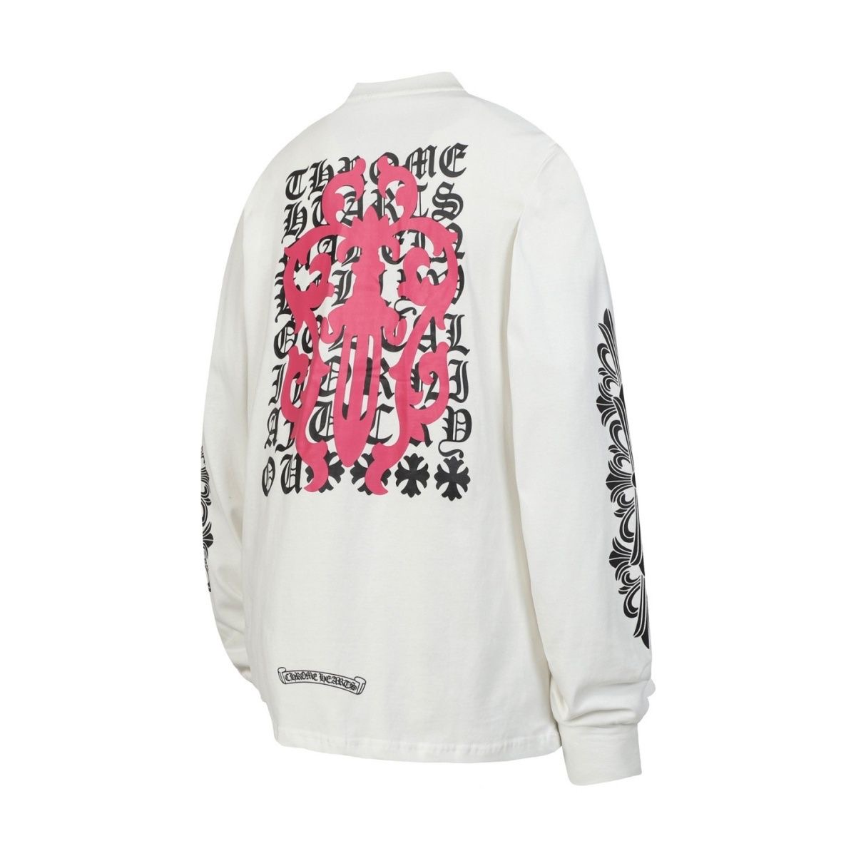 Chrome Hearts Eye Chart Dagger Longsleeve T-shirt White Pink