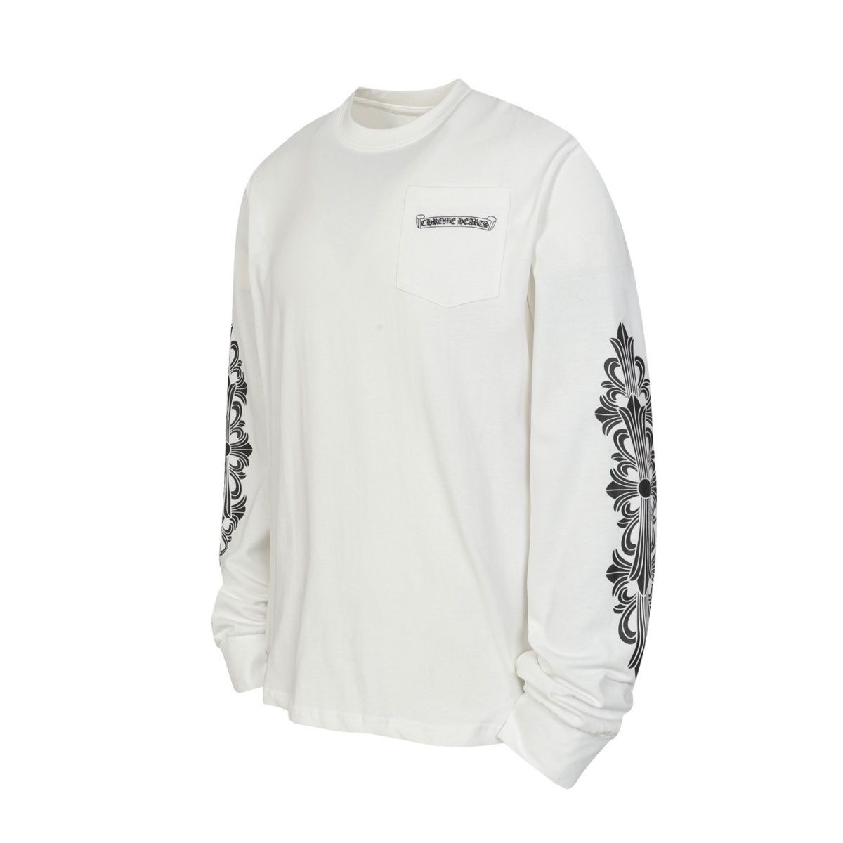 Chrome Hearts Eye Chart Dagger Longsleeve T-shirt White Pink