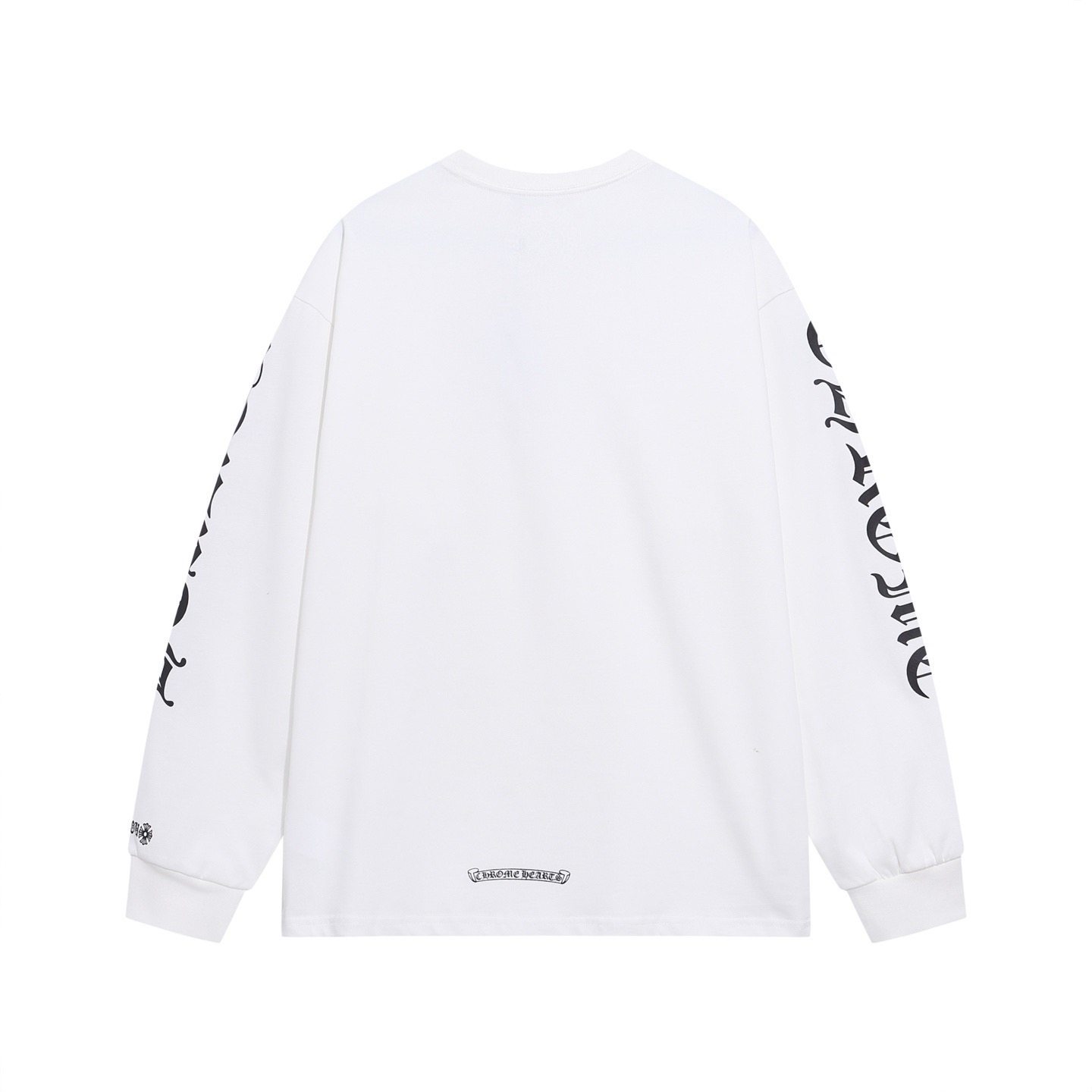 Chrome Hearts Neck Logo Long-Sleeve T-Shirt Black and White